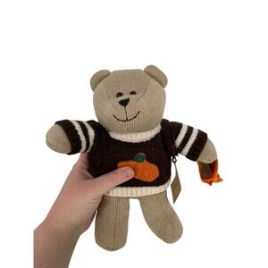 Starbucks Bearista Bear Autumn 2009 Edition No 85 Knit Plush Pumpkin Sweater